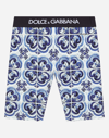 DOLCE & GABBANA MAJOLICA-PRINT INTERLOCK CYCLING SHORTS