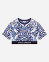 Dolce & Gabbana White Majolica Print Cotton T-shirt In Multicolor