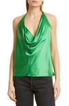 Cami Nyc Jackie Cowl Halter Neck Silk Camisole In Palm