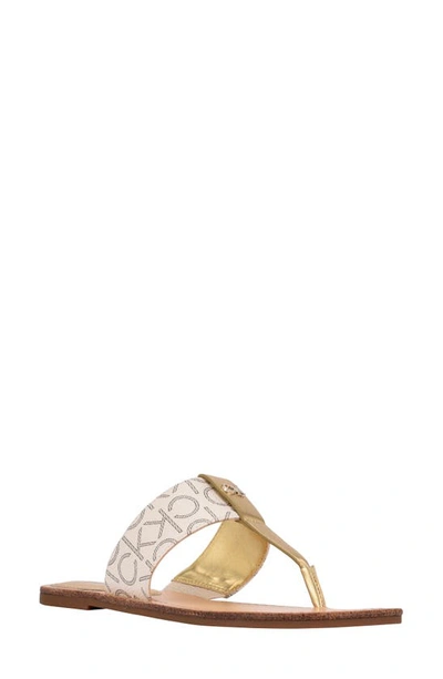 Calvin Klein Women's Barb Flat Thong Sandals Women's Shoes In