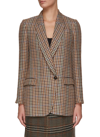 Brunello Cucinelli Houndstooth-pattern Single-breasted Blazer In Brown