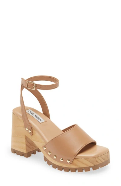 Steve Madden Ocala Ankle Strap Platform Sandal In Brown