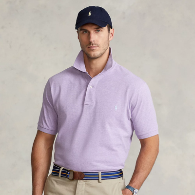 Polo Ralph Lauren The Iconic Mesh Polo Shirt In Pastel Purple Heather