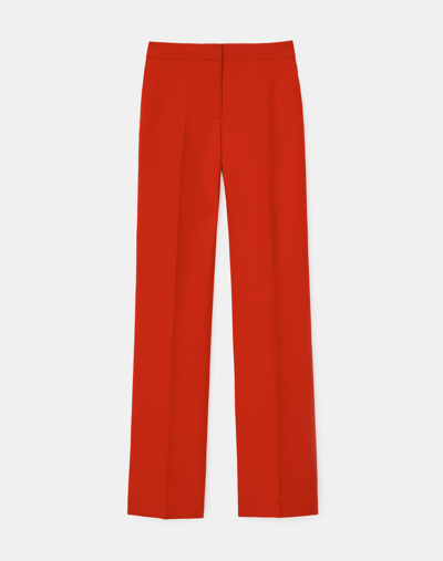 Lafayette 148 Wool-silk Crepe Gates Pant In Red