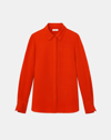 Lafayette 148 Scottie Silk Button-down Blouse In Cherry