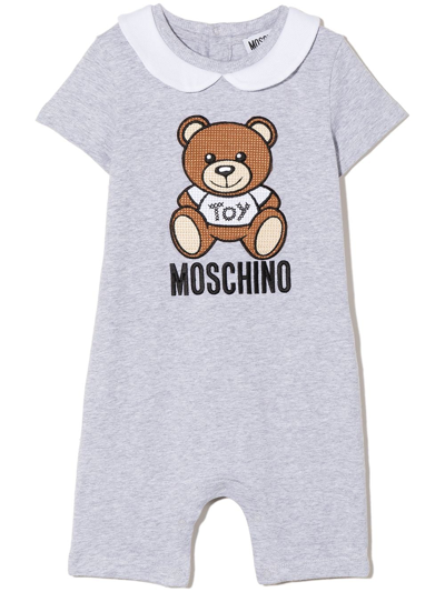 Moschino Babies' Bear-motif Romper In Grey