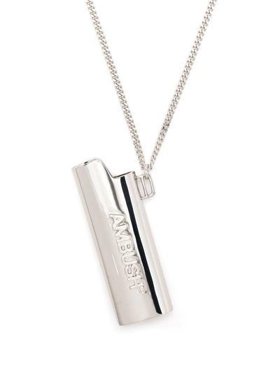 Ambush Engraved-logo Whistle Necklace In Silver No Color