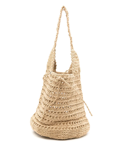 Nannacay Kaia Knitted Shoulder Bag In Neutrals