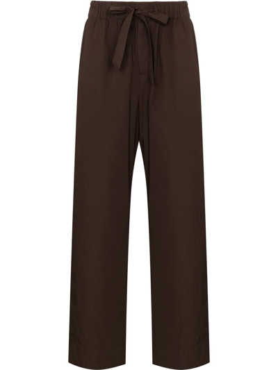 Tekla Brown Organic Cotton Pyjama Trousers
