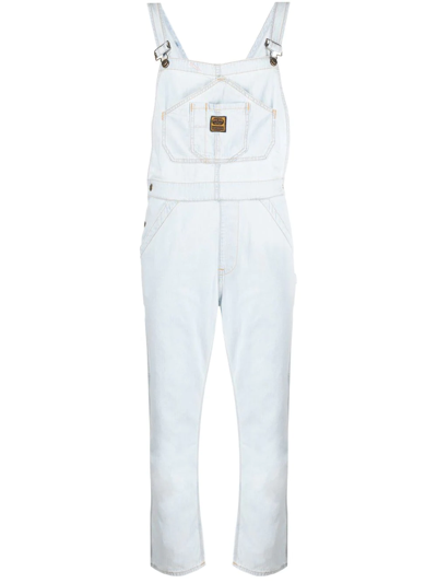 Washington Dee Cee Logo-patch Denim Dungarees In Clear Blue