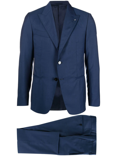 D4.0 Capri Virgin Wool Suit In Blue