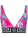 VERSACE FLORAL-PRINT TRIANGLE-CUP BRA