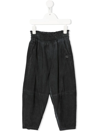 Monnalisa Kids' Elasticated-waist Tapered Trousers In Grey