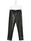 Chiara Ferragni Girls Faux Leather Leggings In Black