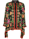 La Doublej Foulard Shirt In Folk Flowers Nero Placee In Multi