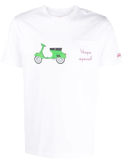 Mc2 Saint Barth Graphic-print T-shirt In Bianco