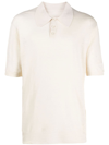 Maison Margiela Off-white Linen-wool Blend Polo Shirt