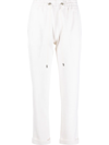 COLOMBO ELASTICATED DRAWSTRING-WAISTBAND TROUSERS