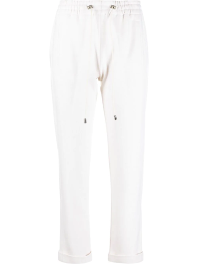 Colombo Elasticated Drawstring-waistband Trousers In White