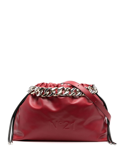 N°21 Drawstring Shoulder Bag In Red