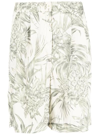Tommy Hilfiger Floral-print Bermuda-shorts In Neutrals