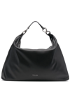 Patrizia Pepe Hobo Drop Large Shoulder Bag In Black