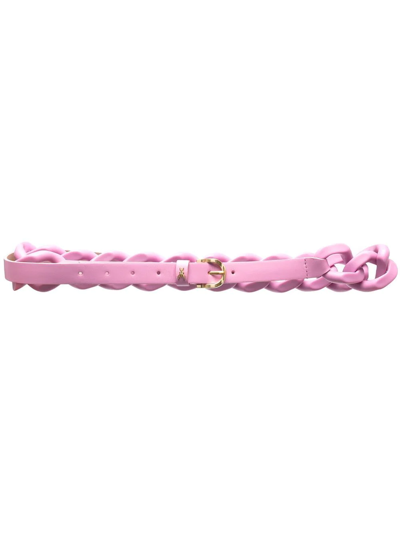 Patrizia Pepe Leather Chain Buckle Belt In Pink