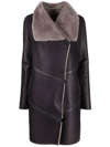 Liska Off-centre Front Fastening Coat In Purple