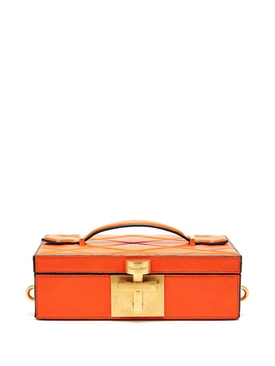Oscar De La Renta Alibi Minaudiere Quilted Clutch Bag In Orange