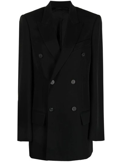 Balenciaga Double-breasted Oversized Blazer In Black