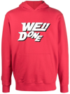 WE11 DONE LOGO-PRINT COTTON HOODIE