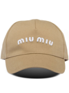 MIU MIU DRILL EMBROIDERED-LOGO BASEBALL CAP