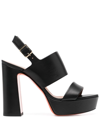 Santoni Platform-sole Sandals In Black