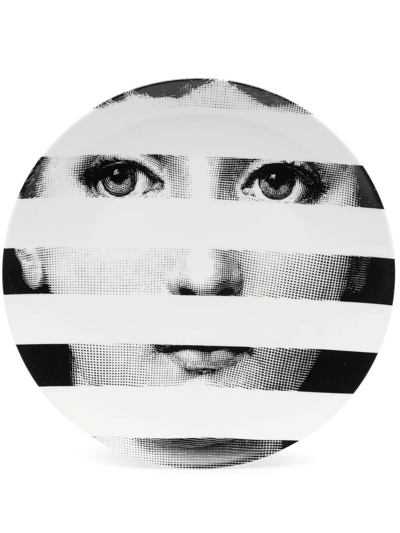 Fornasetti Graphic Print Plate In White