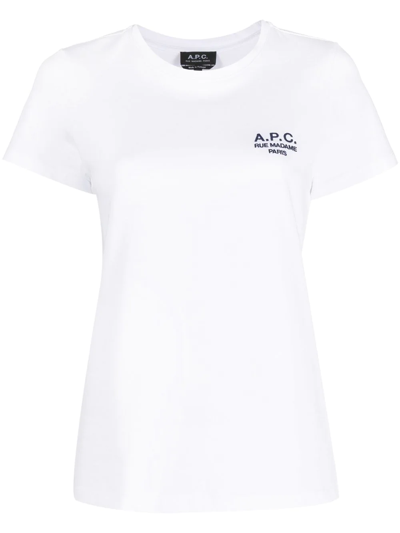 A.P.C. EMBROIDERED-LOGO DETAIL T-SHIRT