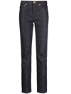 Apc Contrasting-stitch Detail Jeans In Blue