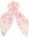 Lanvin Logo-print Knot-detailed Scrunchie In Pink