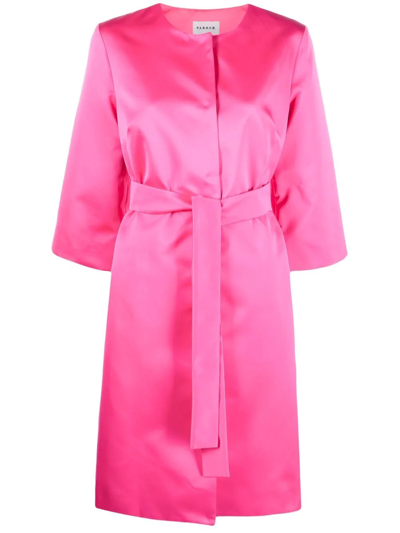 P.a.r.o.s.h Tie-fastening Long-sleeved Coat In Pink
