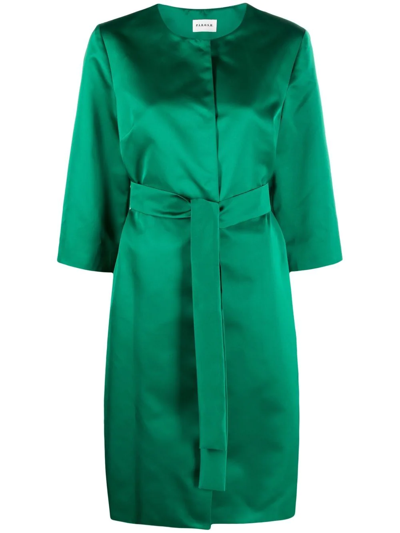 P.a.r.o.s.h Tie-fastening Oversized Coat In Green
