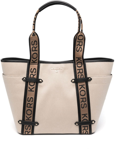 Michael Michael Kors Maeve Logo-strap Tote Bag In White