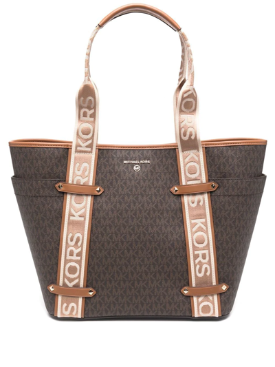 Michael Michael Kors Maeve Monogram-print Tote Bag In Marrón