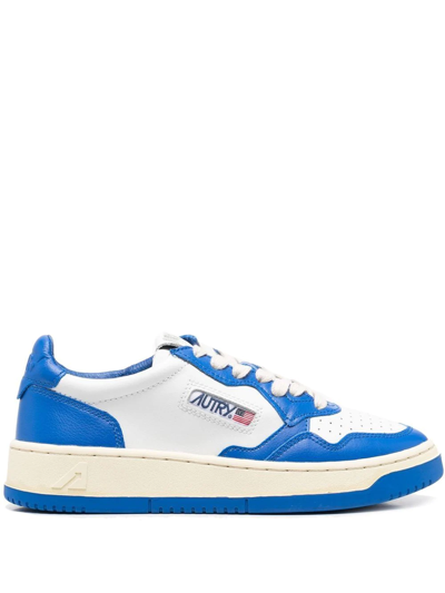 Autry Low-top Sneakers In Pastel Blue And White With Perforated Detailing In Multi