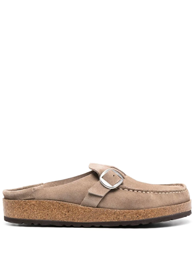 Birkenstock Buckle-fastened Suede Mules In Neutrals