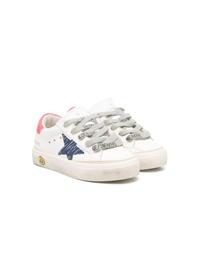 Golden Goose Kids' Logo-print Leather Sneakers In White
