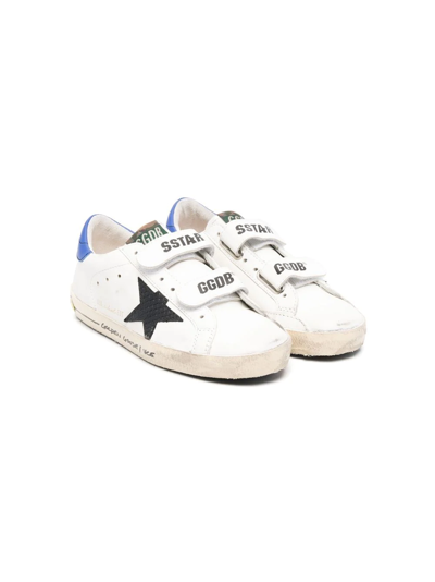 Golden Goose Kids' Star-patch Touch-strap Sneakers In White