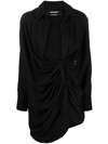 Jacquemus La Robe Bahia Viscose Jersey Mini Dress In Black