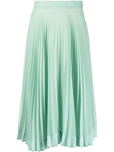 Plan C Pleated Midi Skirt In Verde