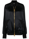 Tom Ford Oversized Satin Bomber Jacket In Black