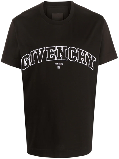 Givenchy Logo Embroidered College Classic-fit T-shirt In Black