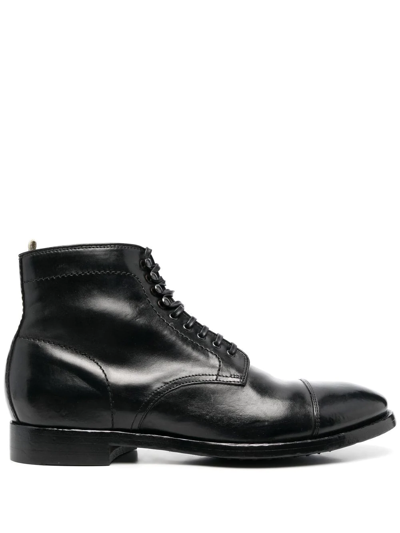 Officine Creative Lace-up Ankle Boots In Black